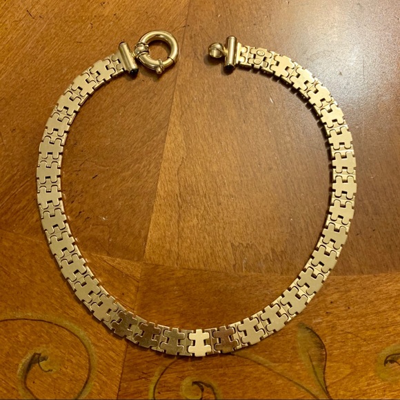 HEAVY ✨ 14K Yellow Gold Link sapphire Necklace - Picture 6 of 11